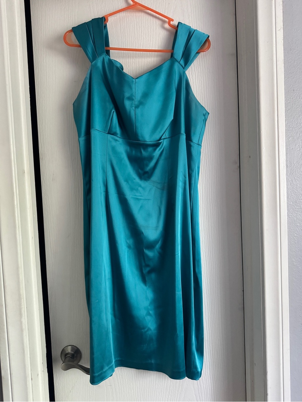 Calvin Klein Jeans Teal Satin Sleeveless Sheath Dress